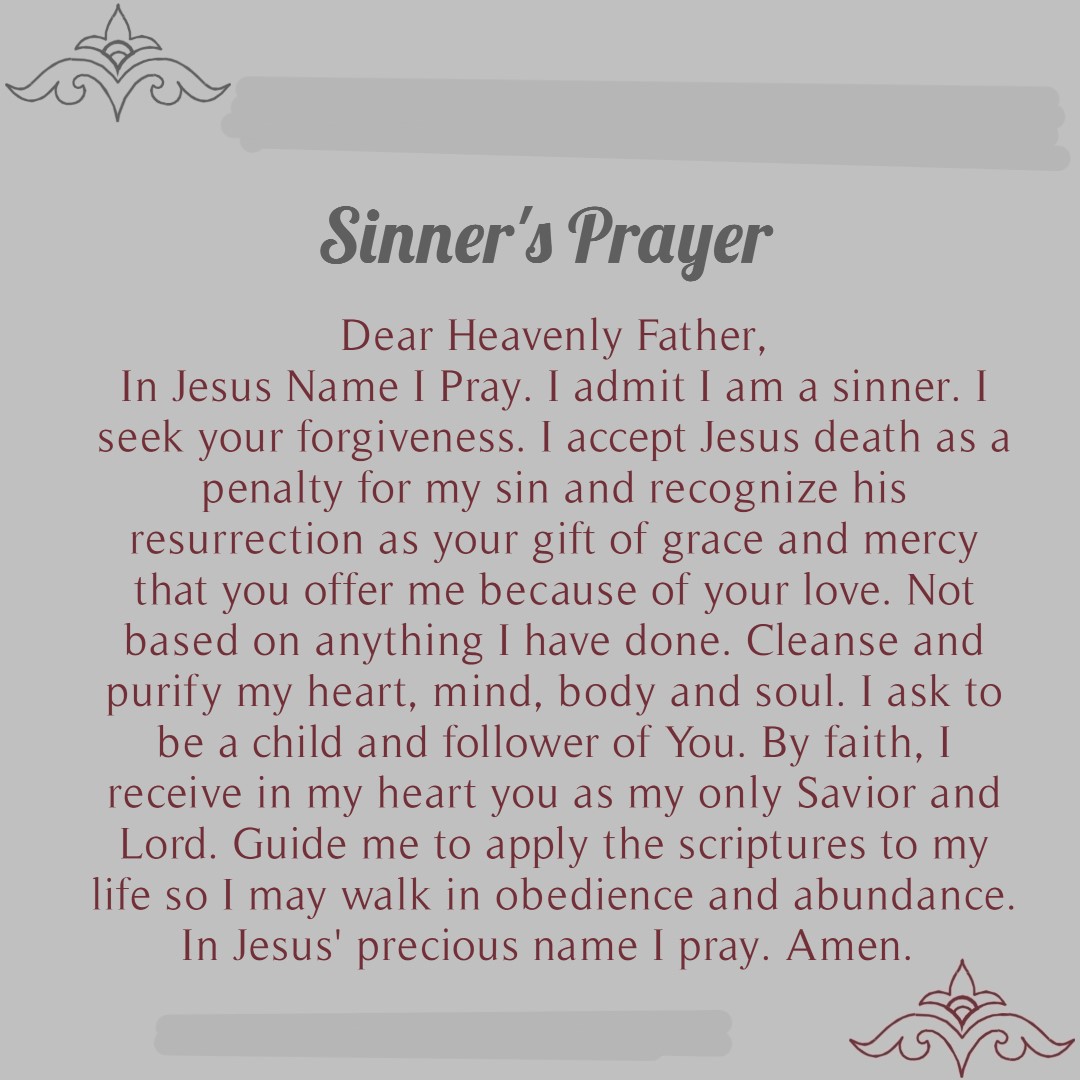 Sinner’s Prayer – Vernetta Reshell- Faith Blogger