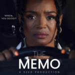 Kayla Pratt in a car for the memo short film